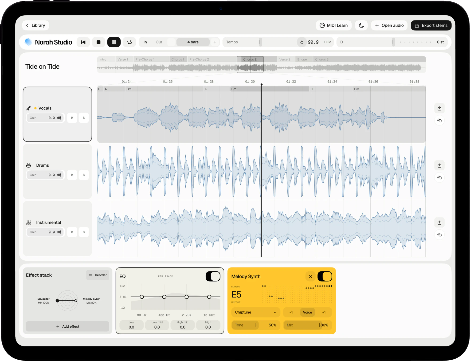 Melody Synth on the vocal lane